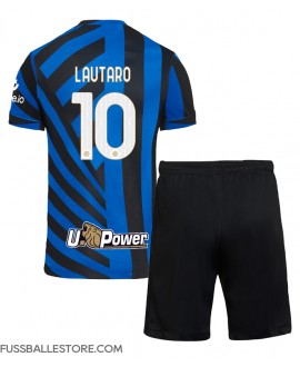 Günstige Inter Milan Lautaro Martinez #10 Heimtrikotsatz Kinder 2024-25 Kurzarm (+ Kurze Hosen)
